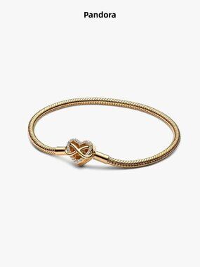 Pandora Sparkling Infinity Heart Clasp Snake Chain Bracelet